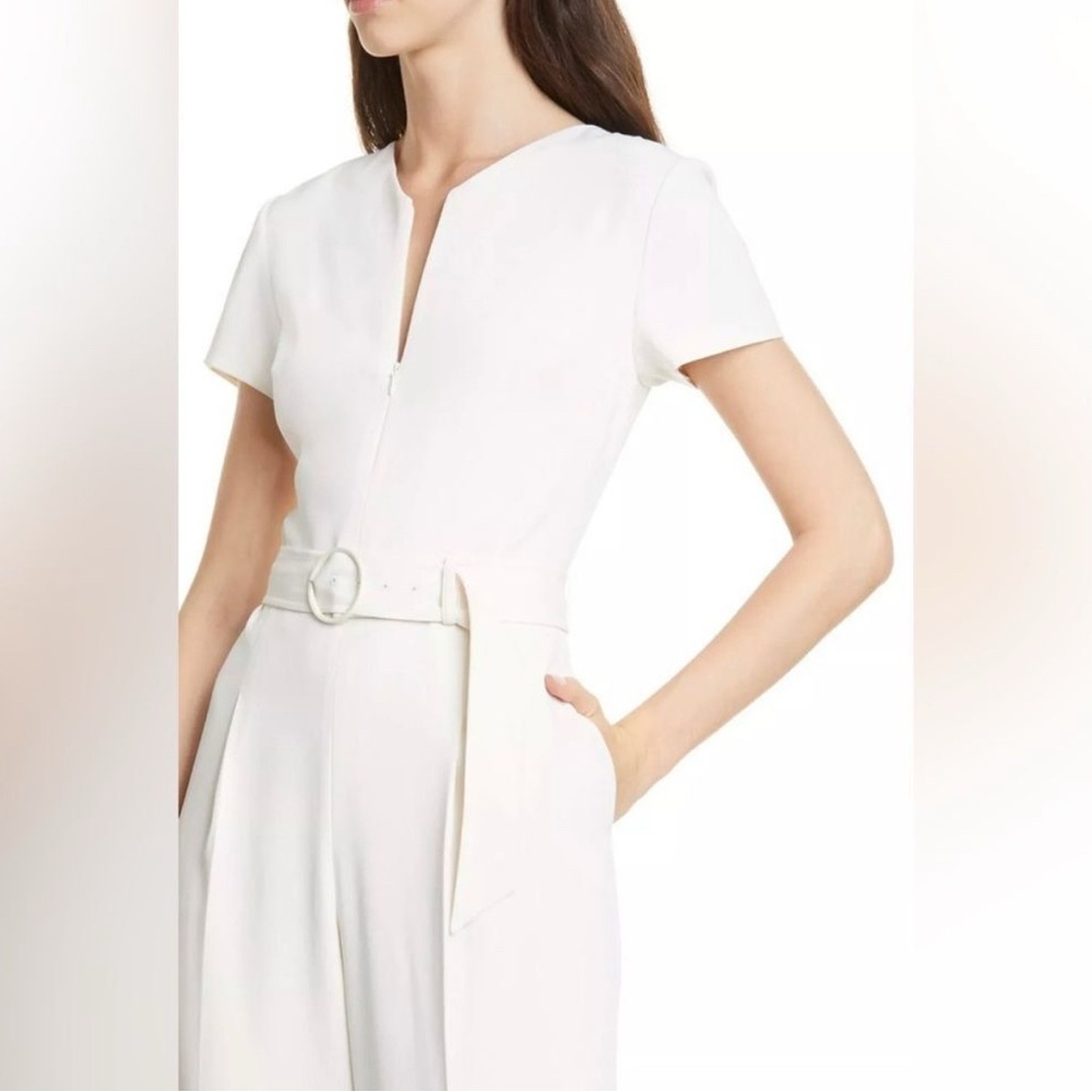 Club Monaco Elegant Cream Belted Jumpsuit